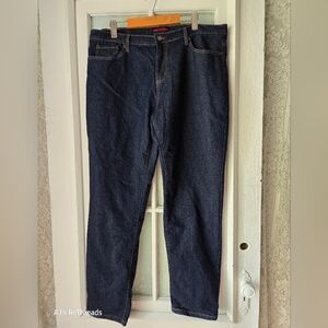 Realtree Dark Wash Flannel Lined Straight Leg Jeans Size 16